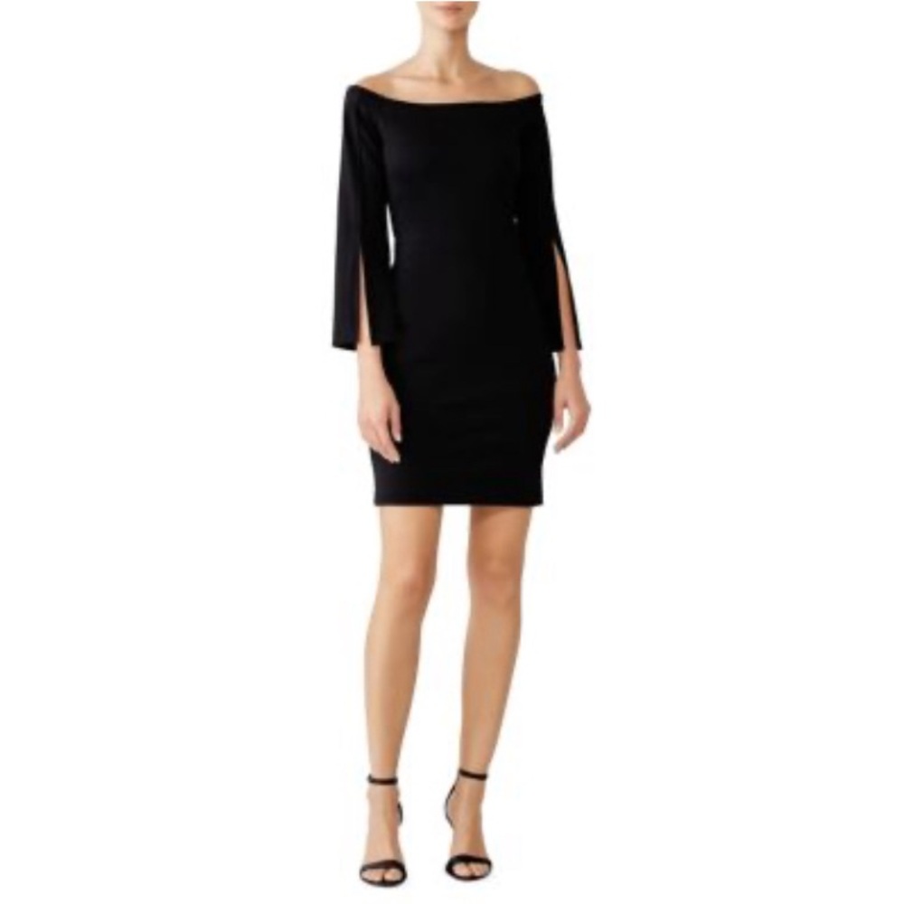 Amanda Uprichard black slit sleeve sheath dress - M